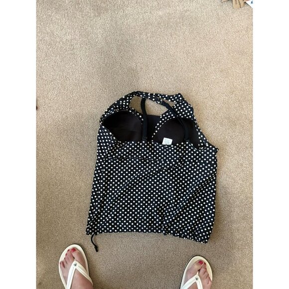 Mermaid Maternity Size 2X Polka Dot Tankini Swim Top Adjustable Straps - Picture 2 of 3
